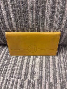 Mustard Yellow Vintage Leather Tweety Bird Checkbook Cover